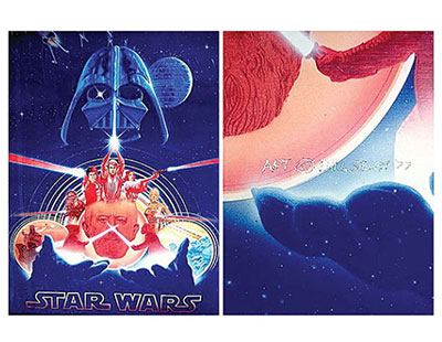 Star Wars Original Movie Poster Acetate Transparency Dated/Signed 1977