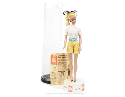 Bild Lilli Doll, German, 1950's, black side-glancing eyes with prominent white eye dots