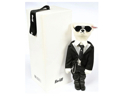 Steiff Karl Lagerfeld teddy bear, white tag 657726, LE 2500, 2008