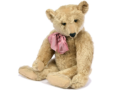Steiff large vintage teddy bear, German, circa 1907, button, blonde mohair