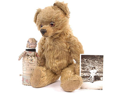 Terry's rare golden mohair teddy bear, British, 1920s, clear glass eyes