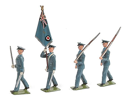 Britains - unlisted Set - Royal Air Force Colour Party - comprising of Marching Officer
