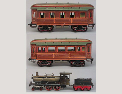 Gauge 3 Marklin 4-4-0 Live Steam Loco and 6 wheeled Coal Rail Tender, with outside cylinder