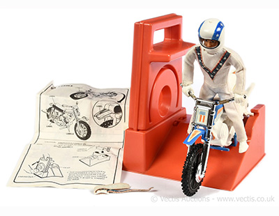 Ideal vintage Evel Knievel Stunt Cycle with Energizer and figure
