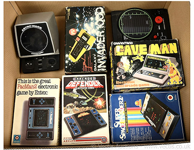 Retro Games consoles x seven including Arcade Defender, PacMan 2, Galaxy Invader1000