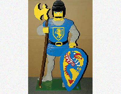 Lego large scale Shop Display Model - comprises large Knight figure