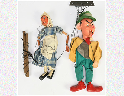 Alice in Wonderland vintage puppets pair, including Pelham: (1) Pelham Alice in Wonderland
