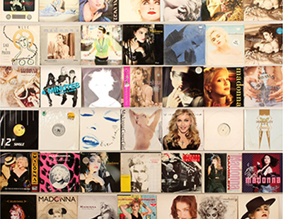 A collection of Madonna LPs and 12