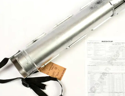 Solo Star Wars used movie prop silver tube with call sheet from RedCup