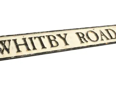Whitby Road Sign from Prop Heartbeat