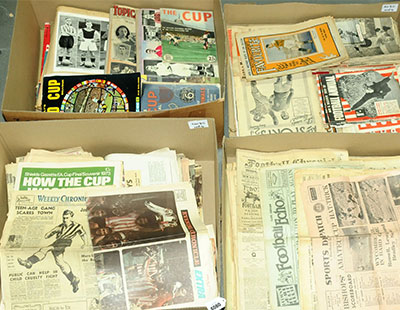 Football Memorabilia a large quantity of football related ephemera, magazines, scrap books
