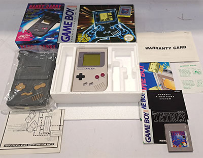 Nintendo, a boxed Gameboy Handheld Console with Handy Carry Case Accessory.