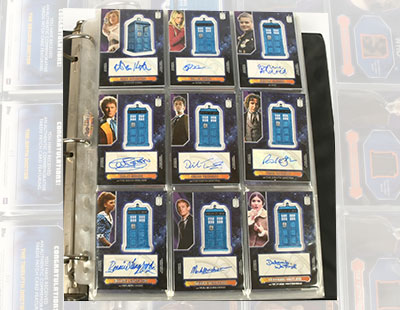 Large Quantity of Topps Doctor Who authentic commemorative Tardis patch autograph cards
