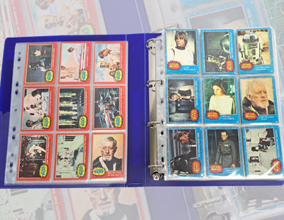 Topps Star Wars Vintage Trading card sets, Red, Blue, Green, Yellow, Orange plus C-3PO.