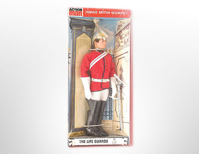 Palitoy Action Man the Life Guards Famous British Regiments action figure in Sentry box