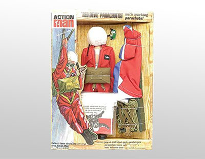 A Palitoy Action Man Red Devil Parachutist Outfit, 1960s, comprising parachute and pack,