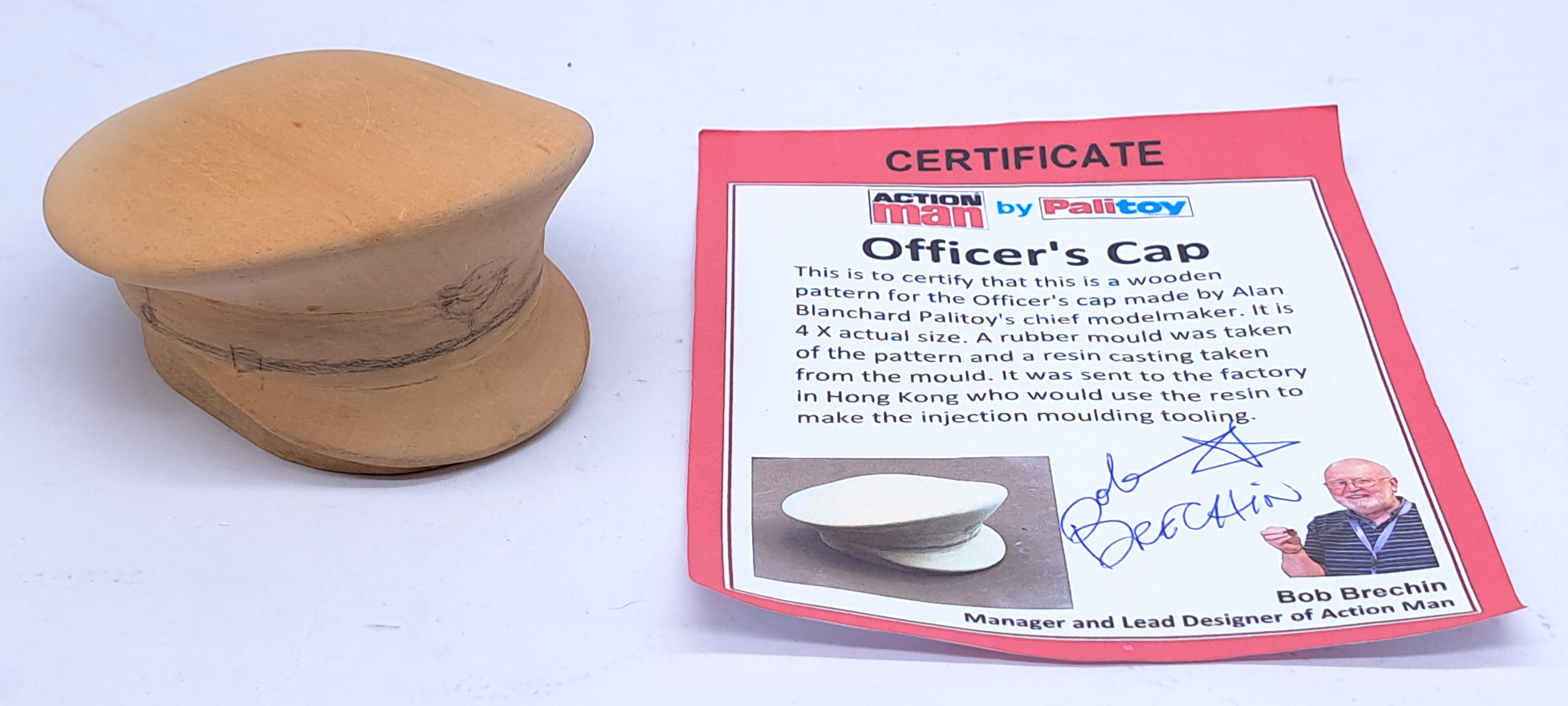 Action Man wooden pattern for the Officer's Cap (4 x actual size)