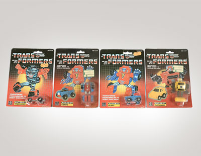 Hasbro 1984 G1 Mini Transformers x four including Gears (as Car), Mint,